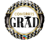 Μπαλόνι Φοιλ 18" Στρογ. Congrats Grad Black & Gold Patterns